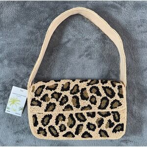 America & Beyond Beaded Handbag Cheetah Print Small Purse NEW TikTok Viral